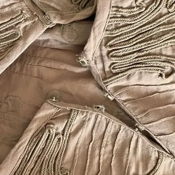 Free People Brown Embroidered Quills Cropped Top Size Small - Picture 13 of 14